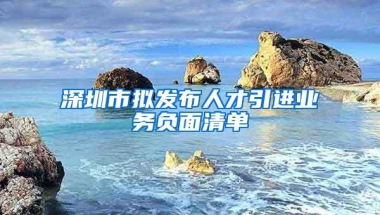 深圳市拟发布人才引进业务负面清单