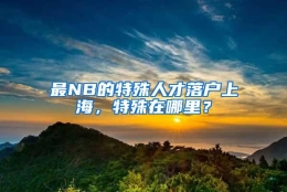 最NB的特殊人才落户上海，特殊在哪里？