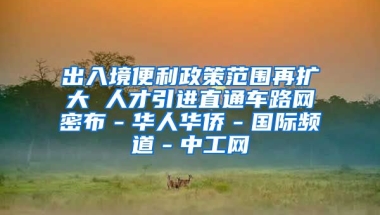 出入境便利政策范围再扩大 人才引进直通车路网密布－华人华侨－国际频道－中工网