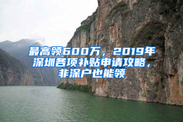 最高领600万，2019年深圳各项补贴申请攻略，非深户也能领