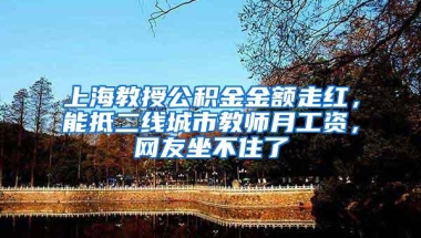 上海教授公积金金额走红，能抵二线城市教师月工资，网友坐不住了