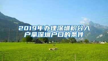 2019年办理深圳积分入户拿深圳户口的条件