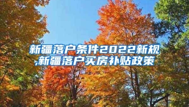 新疆落户条件2022新规,新疆落户买房补贴政策