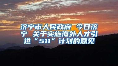 济宁市人民政府 今日济宁 关于实施海外人才引进“511”计划的意见