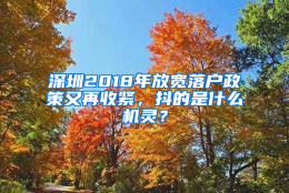 深圳2018年放宽落户政策又再收紧，抖的是什么机灵？