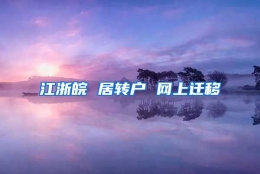 江浙皖 居转户 网上迁移