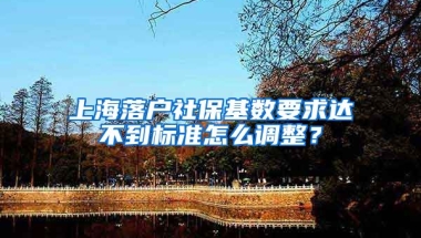 上海落户社保基数要求达不到标准怎么调整？