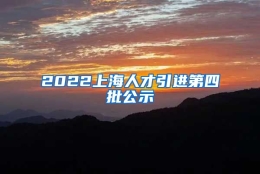 2022上海人才引进第四批公示