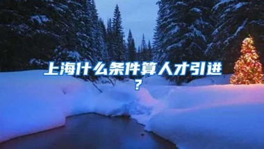 上海什么条件算人才引进 ？