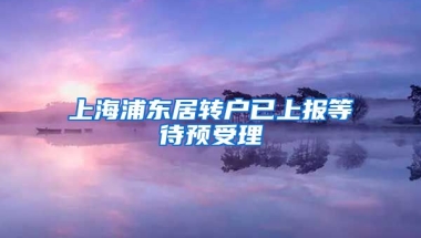 上海浦东居转户已上报等待预受理