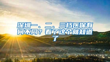 深圳一、二、三档医保有何不同？看了这个就知道了