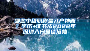 哪些中级职称是入户神器？学历+证书成2022年深圳入户最佳搭档