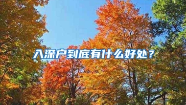 入深户到底有什么好处？