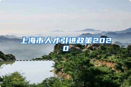 上海市人才引进政策2020