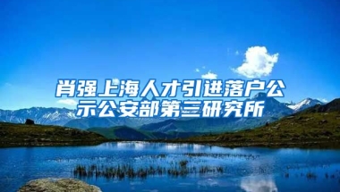 肖强上海人才引进落户公示公安部第三研究所