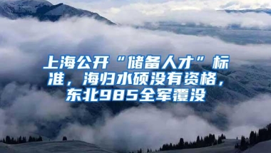 上海公开“储备人才”标准，海归水硕没有资格，东北985全军覆没