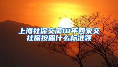 上海社保交满10年回家交社保按照什么标准领