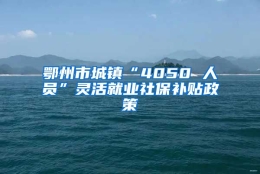 鄂州市城镇“4050 人员”灵活就业社保补贴政策