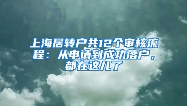 上海居转户共12个审核流程：从申请到成功落户，都在这儿了