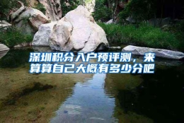 深圳积分入户预评测，来算算自己大概有多少分吧