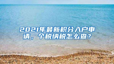 2021年最新积分入户申请，个税纳税怎么查？