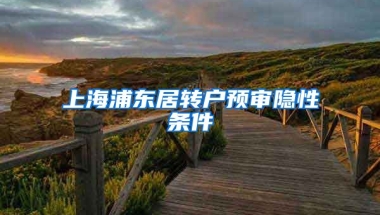 上海浦东居转户预审隐性条件