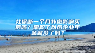 社保断一个月补缴影响买房吗？离职了以后企业年金就没了吗？