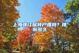 上海张江居转户难吗？排队多久