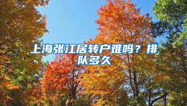 上海张江居转户难吗？排队多久