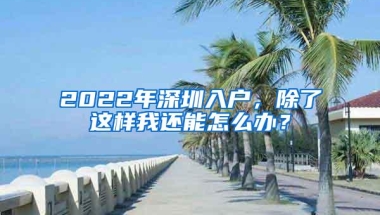 2022年深圳入户，除了这样我还能怎么办？