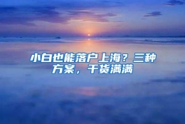 小白也能落户上海？三种方案，干货满满