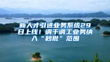 新人才引进业务系统29日上线！调干调工业务纳入“秒批”范围