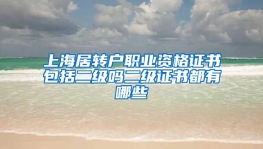 上海居转户职业资格证书包括二级吗二级证书都有哪些