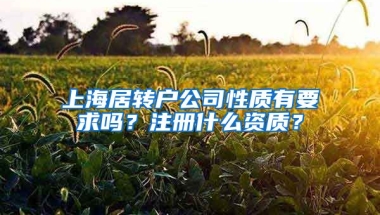 上海居转户公司性质有要求吗？注册什么资质？