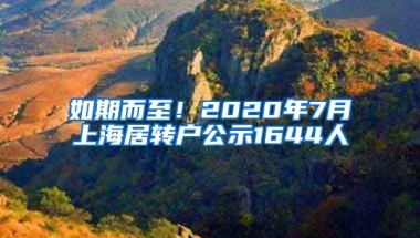 如期而至！2020年7月上海居转户公示1644人