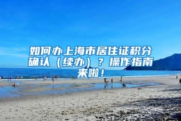 如何办上海市居住证积分确认（续办）？操作指南来啦！