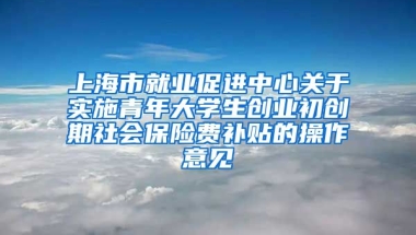 上海市就业促进中心关于实施青年大学生创业初创期社会保险费补贴的操作意见