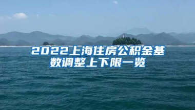 2022上海住房公积金基数调整上下限一览