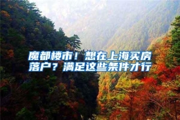 魔都楼市！想在上海买房落户？满足这些条件才行