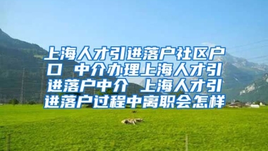 上海人才引进落户社区户口 中介办理上海人才引进落户中介 上海人才引进落户过程中离职会怎样