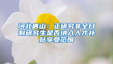 河北唐山：正研究非全日制研究生是否纳入人才补贴享受范围