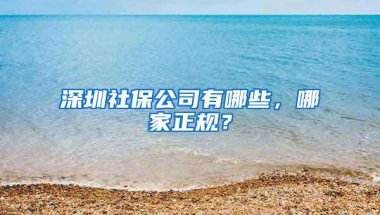 深圳社保公司有哪些，哪家正规？