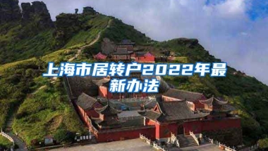 上海市居转户2022年最新办法