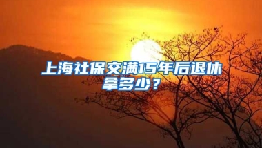 上海社保交满15年后退休拿多少？