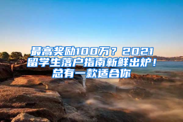 最高奖励100万？2021留学生落户指南新鲜出炉！总有一款适合你