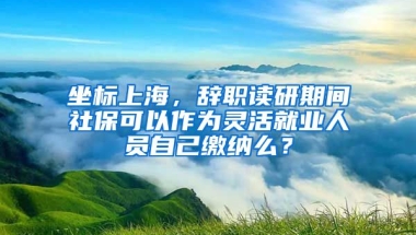 坐标上海，辞职读研期间社保可以作为灵活就业人员自己缴纳么？