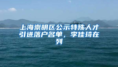 上海崇明区公示特殊人才引进落户名单，李佳琦在列