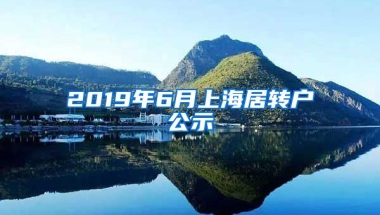 2019年6月上海居转户公示