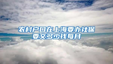 农村户口在上海要办社保要交多少钱每月