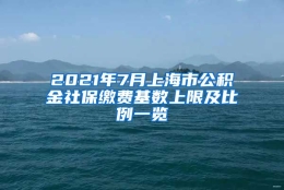 2021年7月上海市公积金社保缴费基数上限及比例一览